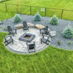 sod and fire pit area